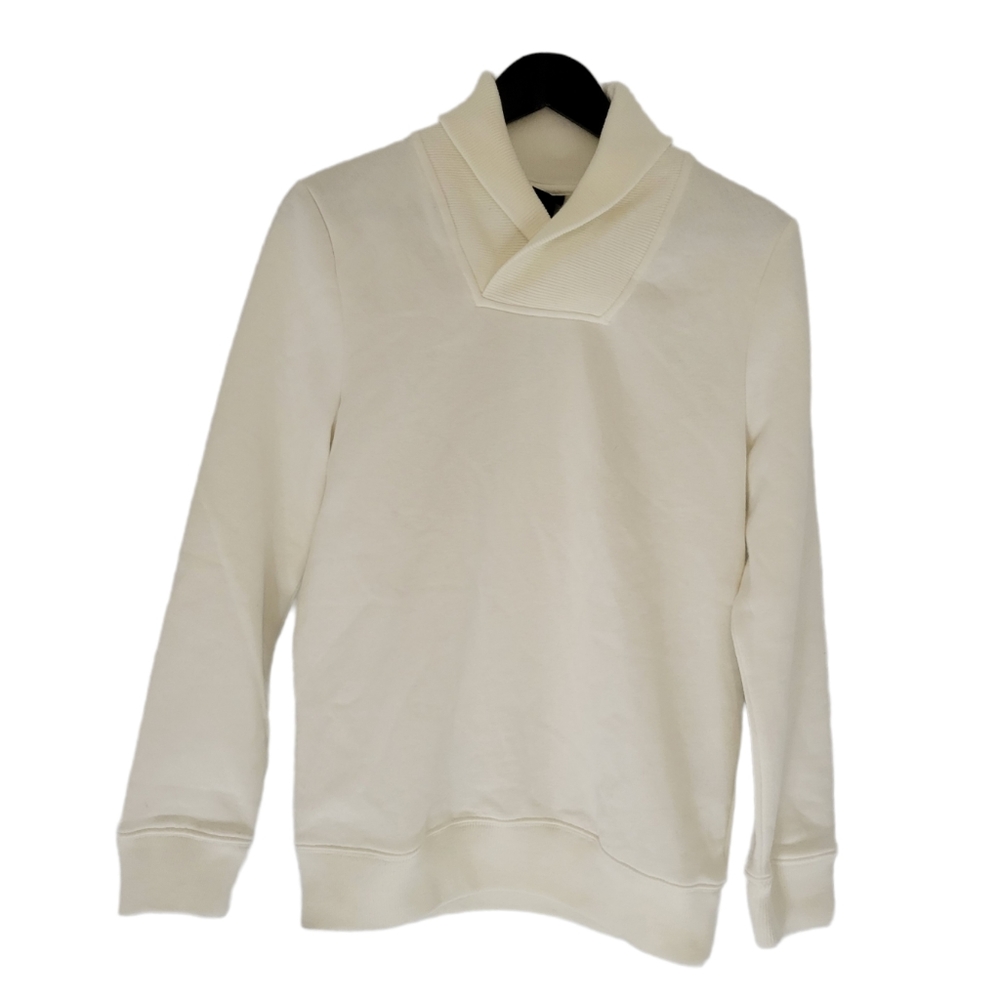 H&M women's white shawl collar sweater